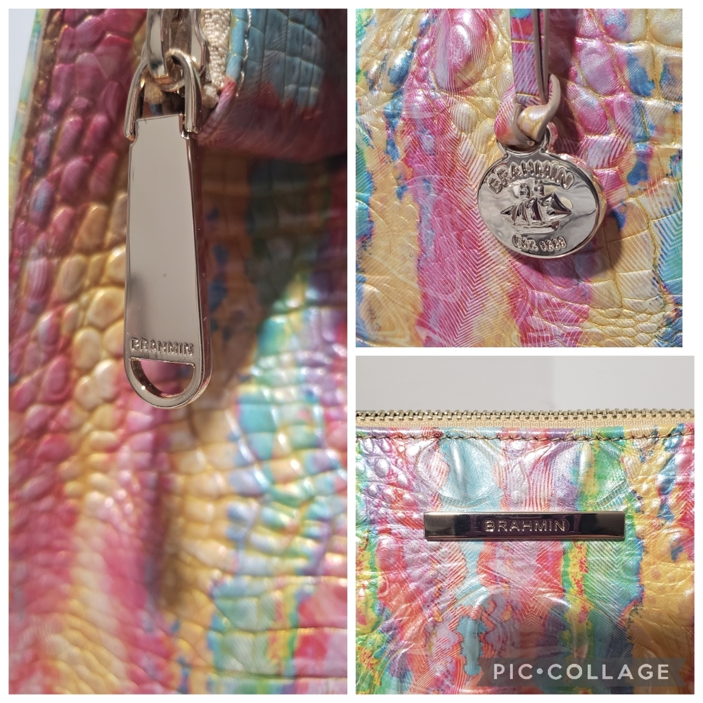 🍭Brahmin Small Caroline Satchel Saltwater Taffy Melbourne - Picture 3 of 16